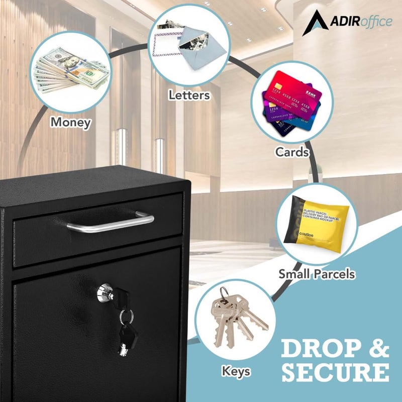 AdirOffice Wall Mount Mailbox - Mailbox with Lock and Keys- Durable Wall Mounted Locking Mailbox and Cash Drop Box for House, Apartments and Bussiness After Hours Deposits - Image 3